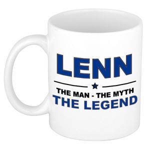 Naam cadeau mok/ beker Lenn The man, The myth the legend 300 ml   -