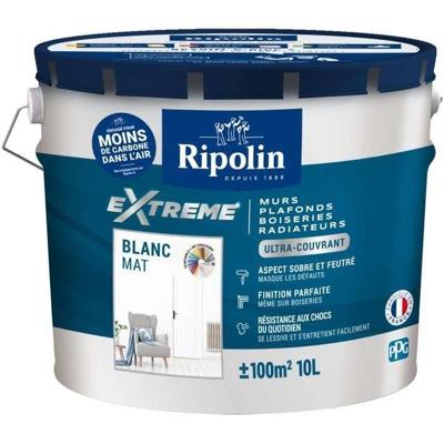 Eénlaags wand- en plafondverf mat wit 10L Ripolin