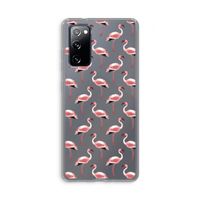 Flamingoprint groen: Samsung Galaxy S20 FE / S20 FE 5G Transparant Hoesje