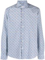 Orian chemise en coton à imprimé géométrique - Bleu