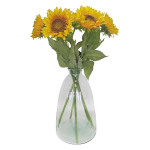 Kunstbloem Zonnebloem Helianthus XL - 5x - 77 cm - losse steel - kunst zijdebloem