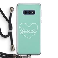 Friends heart pastel: Samsung Galaxy S10e Transparant Hoesje met koord