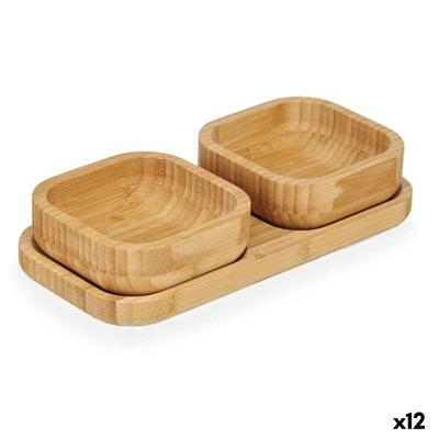 Set voor voorgerechtjes Kinvara CN-KT225030 CN-KT225030 Bruin Bamboe 23 x 4,5 x 11 cm 23 x 5,3 x 11 cm (12 Stuks)