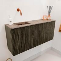 Toiletmeubel Mondiaz Joya Dlux | 90 cm | Meubelkleur Shadow | Faye wastafel Arena Wasbak Links | Zonder kraangat(en)