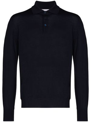 Brunello Cucinelli polo en maille à manches longues - Bleu