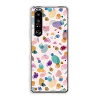 Terrazzo Memphis Pink: Sony Xperia 1 III Transparant Hoesje - thumbnail