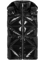 Philipp Plein gilet matelassé à plaque logo - Noir - thumbnail