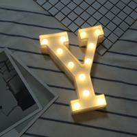 Alfabet Y Engelse letter vorm decoratieve licht droge batterij aangedreven warm wit staande opknoping LED vakantie licht