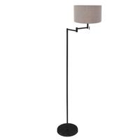 Mexlite Vloerlamp Bella Zwart Lampenkap Ø 30cm Grijs E27 Fitting