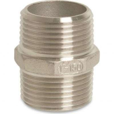 Zeskant Dubbele nippel - Fig.280 - RVS - buiten/buiten - 3/8"