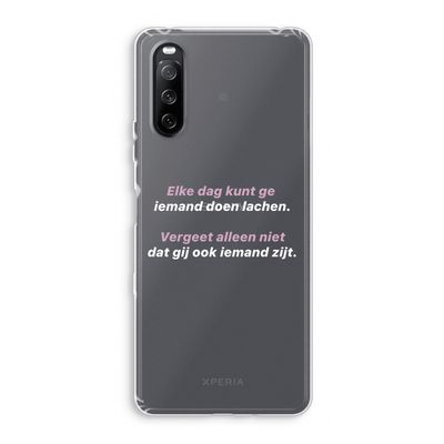 gij zijt ook iemand: Sony Xperia 10 III Transparant Hoesje