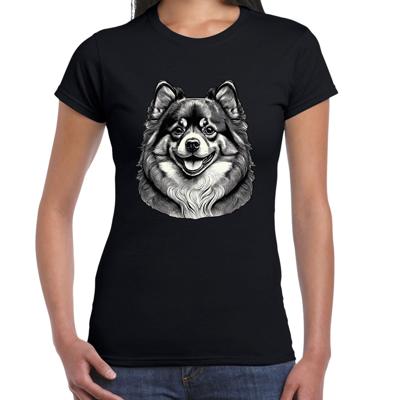 Cadeau/verkleed T-shirt dames - zwart - Pomeriaan hond - hondenliefhebber