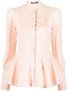 Alexander McQueen Pre-Owned blouse en coton à ourlet péplum (2010) - Rose