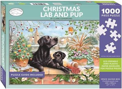 Christmas Lab and Pup Puzzel 1000 Stukjes