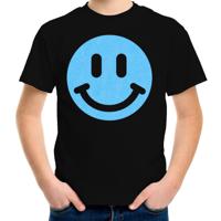 Verkleed T-shirt voor jongens - smiley - zwart - carnaval - feestkleding voor kinderen - thumbnail