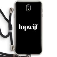 Topwijf Zwart: Samsung Galaxy J7 (2017) Transparant Hoesje met koord