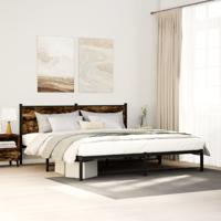 Bedframe zonder matras metaal gerookt eikenkleurig 160x200 cm