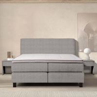 Boxspringset Cloud Comfort Deluxe 180x210 Cm Lederlook Taupe Exclusief Montage Vlak Dekbed Discounter - Dekbed-Discounter.nl