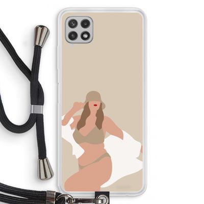 One of a kind: Samsung Galaxy A22 4G Transparant Hoesje met koord