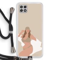 One of a kind: Samsung Galaxy A22 4G Transparant Hoesje met koord