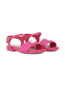 Dolce & Gabbana Kids sandales en cuir à logo DG - Rose