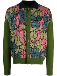 RASSVET cardigan en maille intarsia à fleurs - Vert