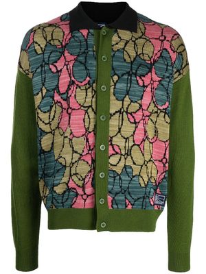 RASSVET cardigan en maille intarsia à fleurs - Vert