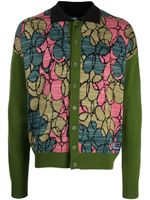 RASSVET cardigan en maille intarsia à fleurs - Vert