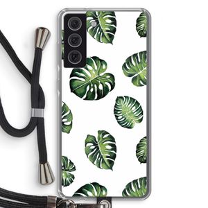 Tropische bladeren: Samsung Galaxy S21 FE Transparant Hoesje met koord