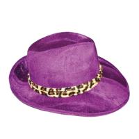 Carnaval Paarse PIMP hoed - voor volwassenen - Pooier verkleed accessoires