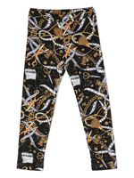 Moschino Kids legging à imprimé graphique - Noir