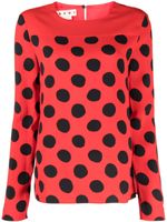 Marni blouse à pois - Rouge