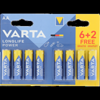 Varta Longlife Power AA 6+2 Stuks bij Jumbo