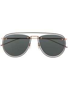 Thom Browne Eyewear lunettes de soleil TB-S113 à monture aviateur - Or