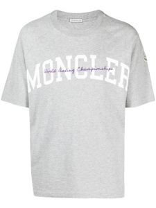 Moncler t-shirt en coton à logo imprimé - Gris