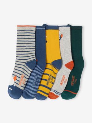 Set van 5 paar "monstersokken" voor jongens marineblauw