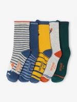 Set van 5 paar "monstersokken" voor jongens marineblauw