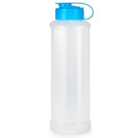 Drinkfles/waterfles/bidon - 1600 ml - transparant/blauw - kunststof