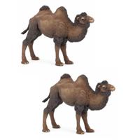 Speelgoed kameel - 2x stuks - figuur - 12 cm - kunststof - speeldieren - dieren - speelfiguren