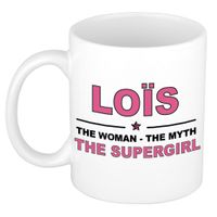 Naam cadeau mok/ beker Lois The woman, The myth the supergirl 300 ml   - - thumbnail