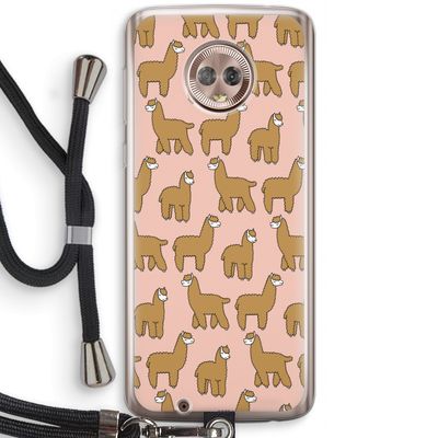 Alpacas: Motorola Moto G6 Transparant Hoesje met koord