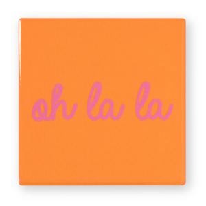 Siertegel Oh la la - roze/oranje - 10x10x0.5 cm