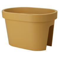 Balkon plantenpot/bloempot - okergeel - 40 x 25 cm - ovaal - kunststof