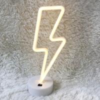 Thunder romantische Neon LED vakantie licht met houder warme Fairy decoratieve Lamp nachtlampje voor kerst huwelijk Party slaapkamer (Warm wit)