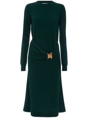 JW Anderson robe mi-longue à détails de boucles - Vert
