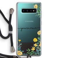 Gele bloemen: Samsung Galaxy S10 Plus Transparant Hoesje met koord