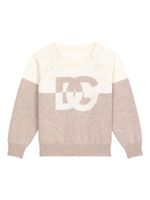 Dolce & Gabbana Kids pull en coton à logo intarsia - Rose - thumbnail