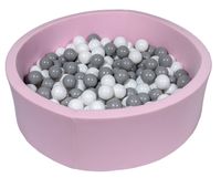 Viking Choice  Roze ballenbak 90 cm met 300 ballen wit & grijs - thumbnail