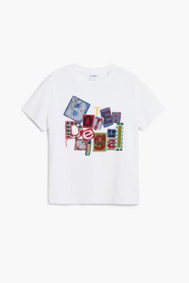 T-shirt met korte mouwen patch Botter - WHITE - 7/8