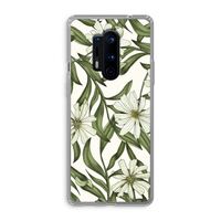 Wit bloemenpatroon: OnePlus 8 Pro Transparant Hoesje